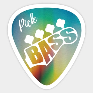 Pick Bass Guitar Colorful Theme Sticker